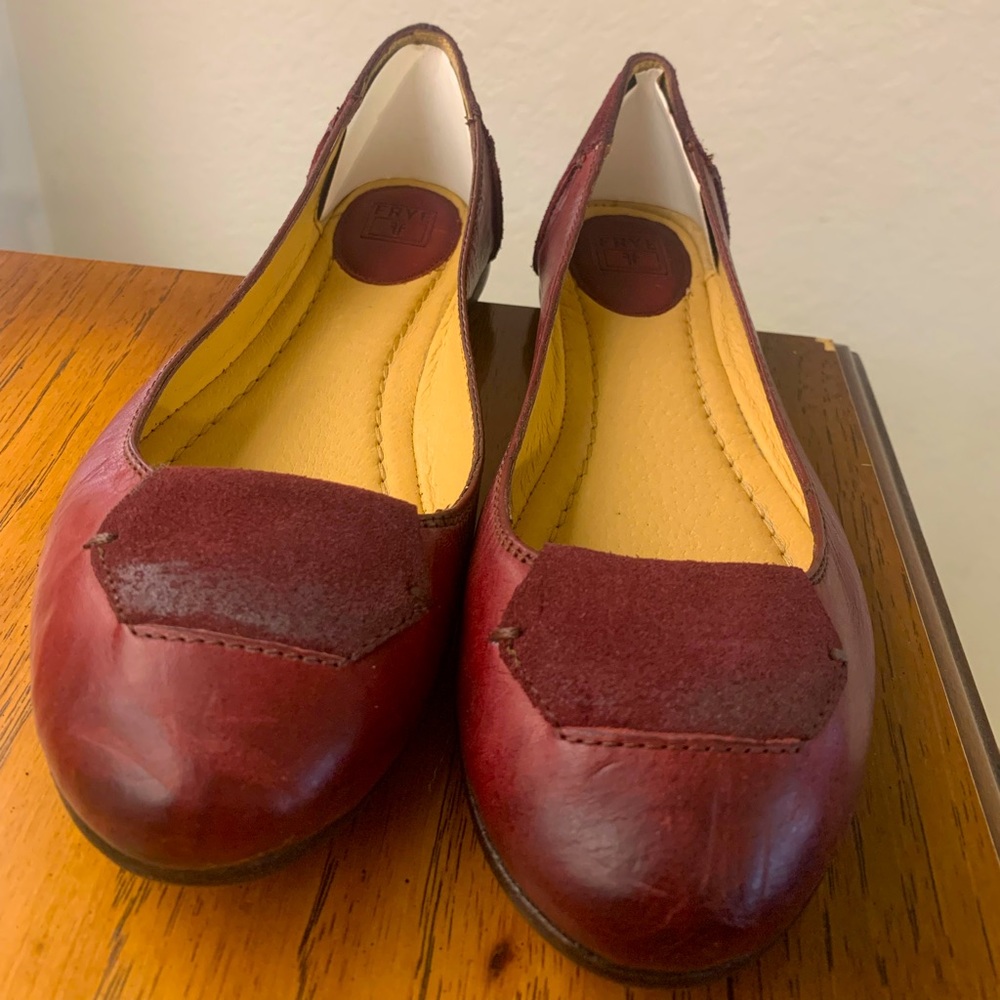 Frye Carson Tab Ballet Flat Shoes Leather